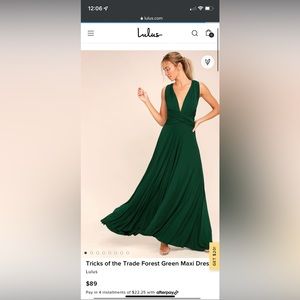 Forest Green Tricks of the Trade dress from Lulu‘s - worn once!
